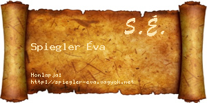 Spiegler Éva névjegykártya